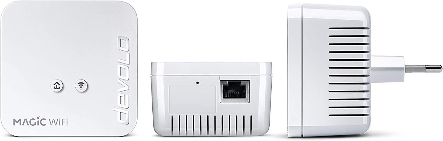 devolo WLAN Powerline Adapter Magic 1 Wi-Fi mini Erweiterungsadapter -bis zu 1.200 Mbit/s Mesh WLAN Verstärker 1x LAN Anschluss dLAN 2.0 WLAN mini Erweiterungsadapter Single