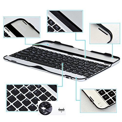 Sharon Samsung Galaxy Tab 3 10.1 Alu Case mit integrierter Bluetooth Tastatur Tastatur Case für Galaxy Tab 3 GT-P5200 GT-P5210 GT-P5220 DE-Layout