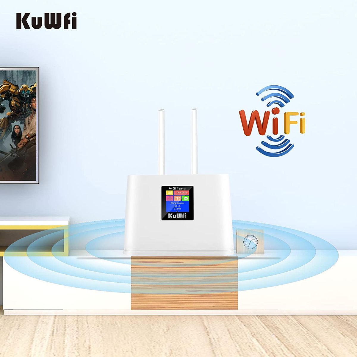 ‎KuWFi 4g LTE Router SIM Karte KuWFi 300Mbps Wireless WLAN Router SIM-Steckplatz Für Zuhause/Büro Unterstützt B1/B3/B5/B7/B8/B20 Unterstützt 10-20 WiFi-Benutzer