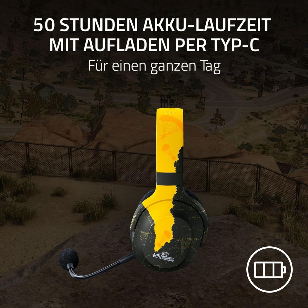 Razer Barracuda X PUBG Ed. Gaming & Mobile Headset Dual Wireless + 3.5mm Virtual 7.1 Surround-Sound Multi-Plattform