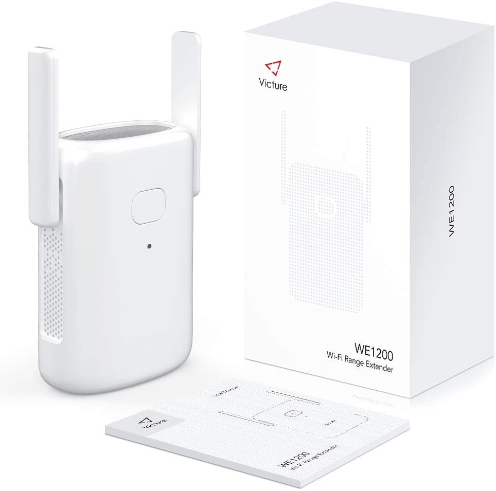 Victure WiFi Repeater Wifi Booster AP 2.4GHz 5Ghz 1200Mbps with Ethernet Port and Power Supply WPS Compatible with All Routers
