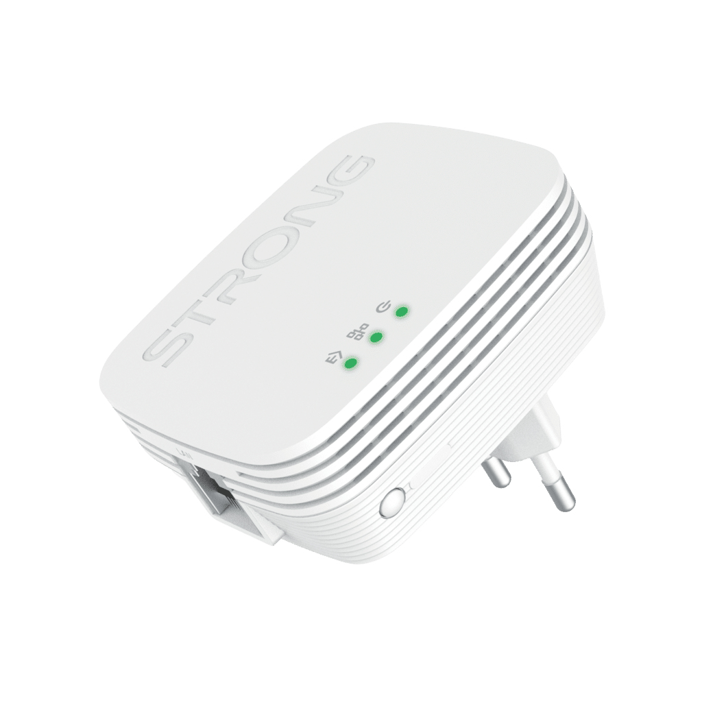 Strong POWERL600DUOMINI Powerline Netzwerkadapter 600 Mbit/s, Gigabit Ethernet, HomePlug AV, Weiß, 2er-Set, Steckertyp C (EU)