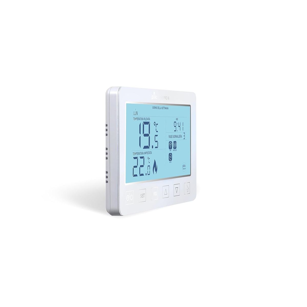 plikc PLK2676P2 Digitales WLAN-Thermostat, Dualband 2.4/5 GHz, kompatibel mit Alexa & Google Assistant, 230 V, Unterputz & Aufputz, Snow Pro W