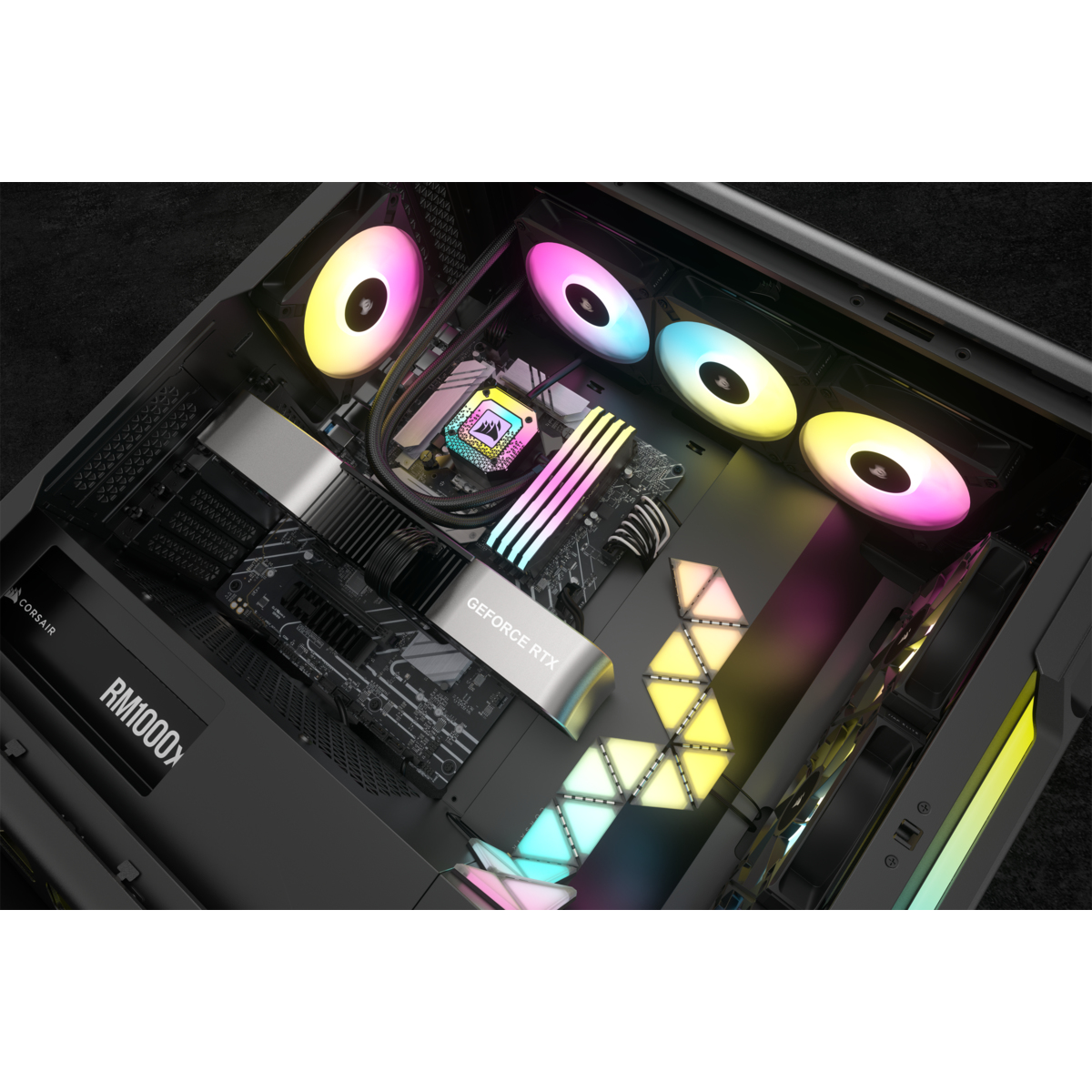 Corsair iCUE H150i ELITE CAPELLIX XT All-in-One CPU-Wasserkühlung 360 mm, 3x120 mm Lüfter, RGB, bis 2100 RPM, kompatibel mit LGA 1700/AM4, Schwarz