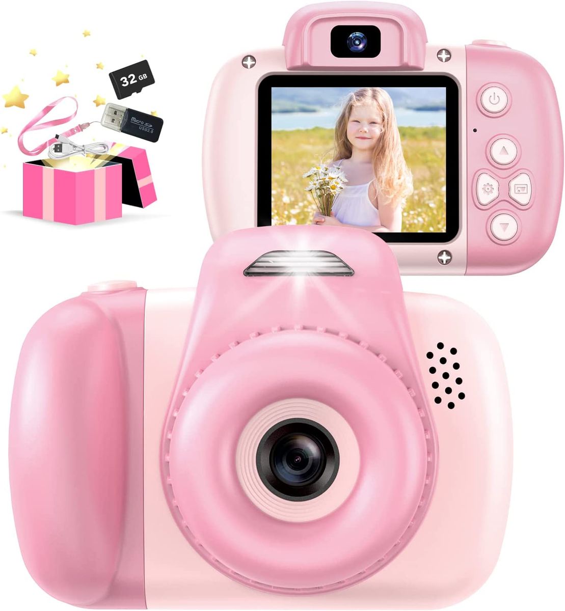 AONISE Kinderkamera,Fotoapparat, Selfie Digitalkamera Kinder, Videorecorder, mit Blitzlampe, Spielzeug ab Junge Und Mädchen, Geschenk Für Kinder Im Alter Von 3 Bis 12 Jahre(Rosa) AONISE Kinderkamera,Fotoapparat, Selfie Digitalkamera Kinder, Videorecorder, mit Blitzlampe, Spielzeug ab Junge Und Mädchen, Geschenk Für Kinder Im Alter Von 3 Bis 12 Jahre(Rosa)