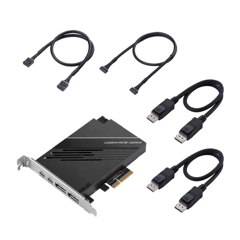 ASUS 90MC0CE0-M0EAY0 USB4 PCIe Gen4 Schnittstellenkarte, USB Typ-C & DisplayPort Ausgang, PCIe 4.0, für PC, Windows 10/11