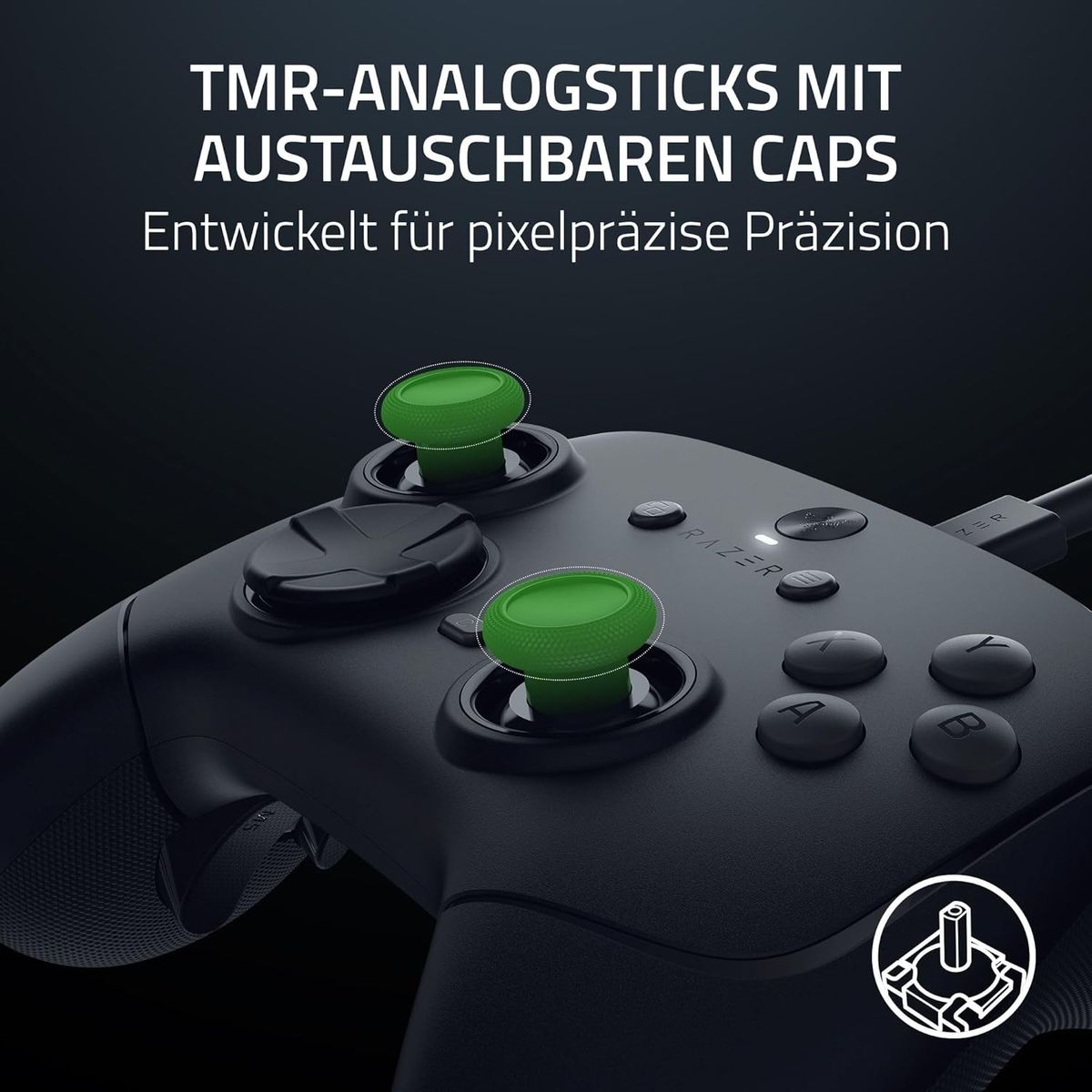 Razer Wolverine V3 Tournament Edition Kabelgebundener E‑Sport-Controller für PC, 8000 Hz HyperPolling, TMR-Analogsticks mit austauschbaren Caps, 4 Mausklick-Rücktasten, Schwarz