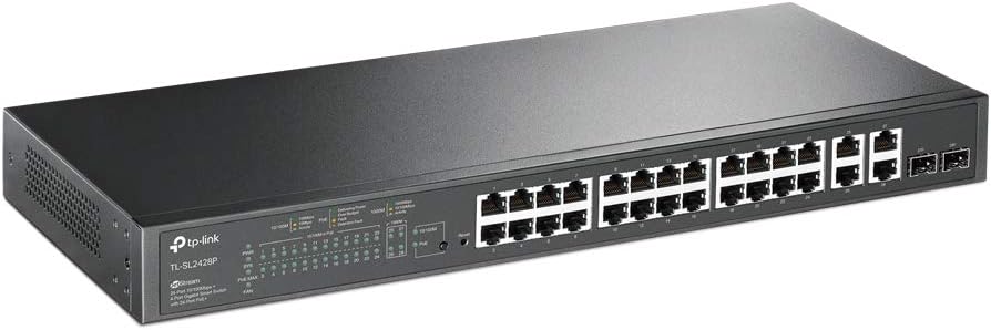TP-Link Omada 24-Port 10/100Mbps + 4-Port Gigabit Smart Switch with 24-Port PoE+