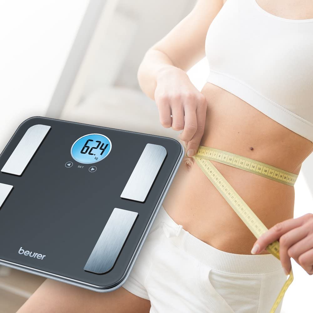 Beurer BF 195 glass diagnostic / personal scale, to determine body fat, muscle percentage and calorie requirements.