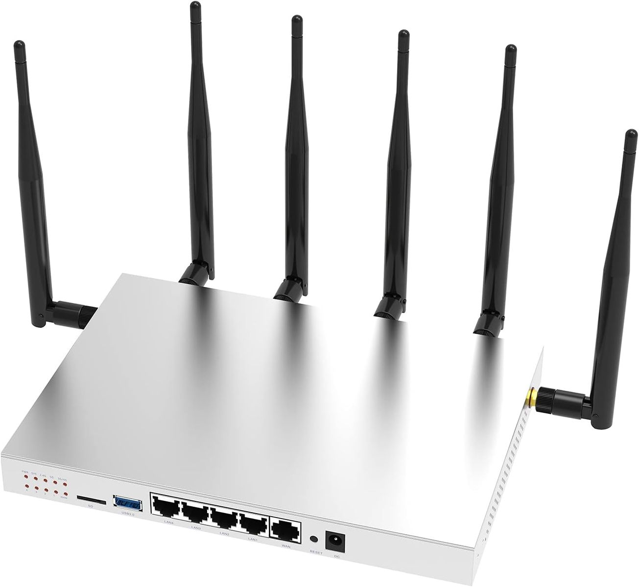 Zbtlink (WG3526) 4G LTE Router AC1200 Dual Band Cat 6 Gigabit WiFi 4G Wireless Router mit industriellem Metallgehäuse/abnehmbaren externen 6×5dBi Antennen/SIM Kartensteckplatz Entsperrter USB3.0 Port