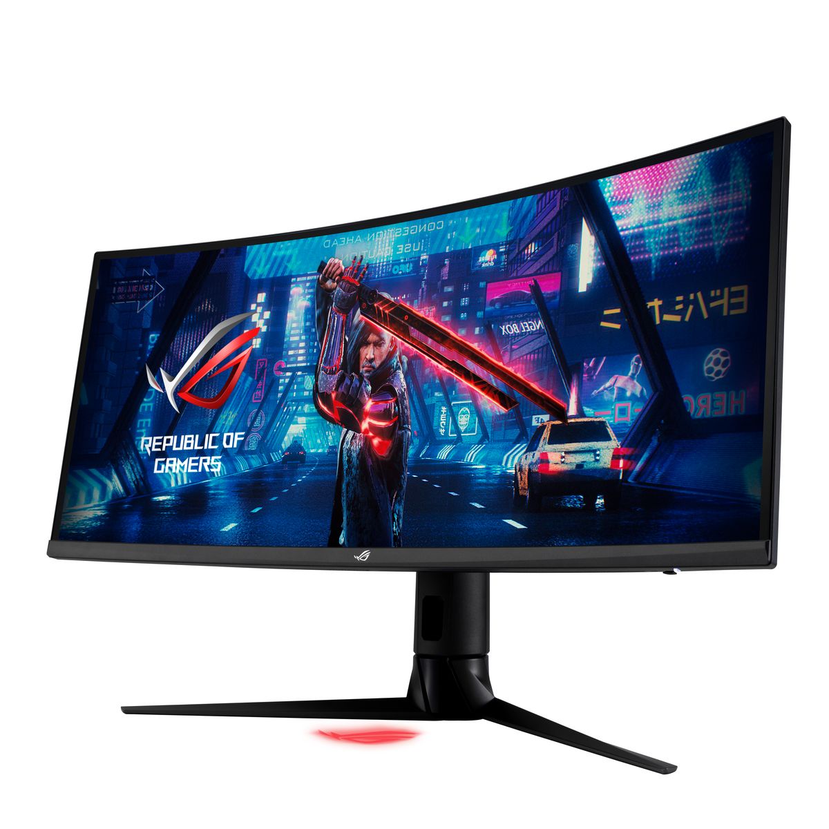 ASUS ROG Strix XG349C 34" UWQHD Curved Gaming Monitor 180 Hz 1ms GtG G-Sync kompatibel DisplayHDR 400 KVM Switch Fast IPS Panel 21:9 3440x1440 DisplayPort HDMI USB-C ergonomisch