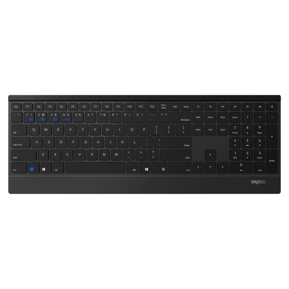Rapoo 9500M kabelloses Multi-Mode Deskset Tastatur & Maus schwarz CH-Layout