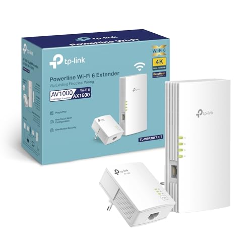 TP-Link TL-WPA7817 KIT Powerline AX1500 Wi‑Fi 6 Kit, Gigabit Ethernet, Eingebaute Steckdose, 2er-Set, EU