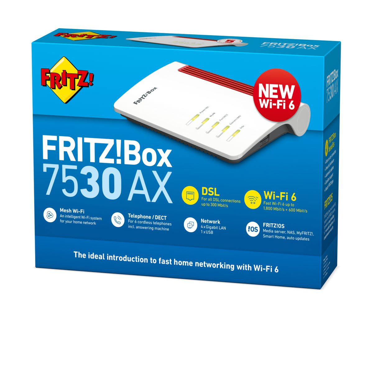 AVM FRITZ!Box 7530 AX WLAN-Router Gigabit Ethernet Dual-Band 3G