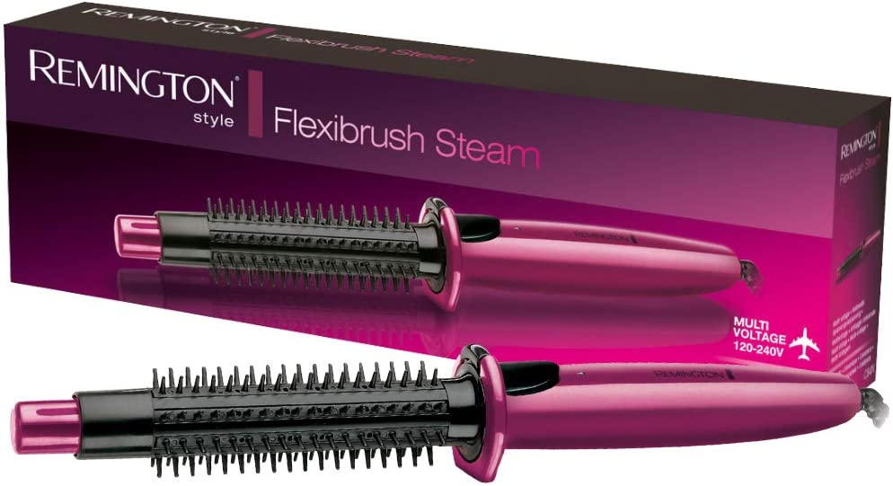 Remington hot round brush with steam system CB4N for waves, curls and volume, pink / black