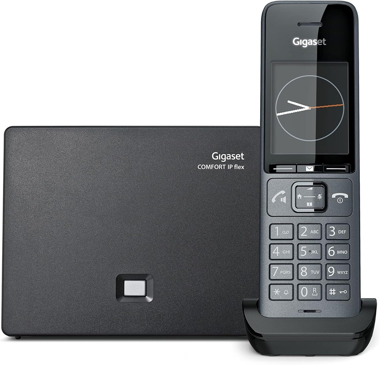 Gigaset Comfort 520 IP Schnurlostelefon mit IP-Technologie - SIP-kompatibel - Freisprechfunktion - Anonyme Anrufsperre - Terminplaner für 200 Kontakte - Farbdisplay - Schwarz