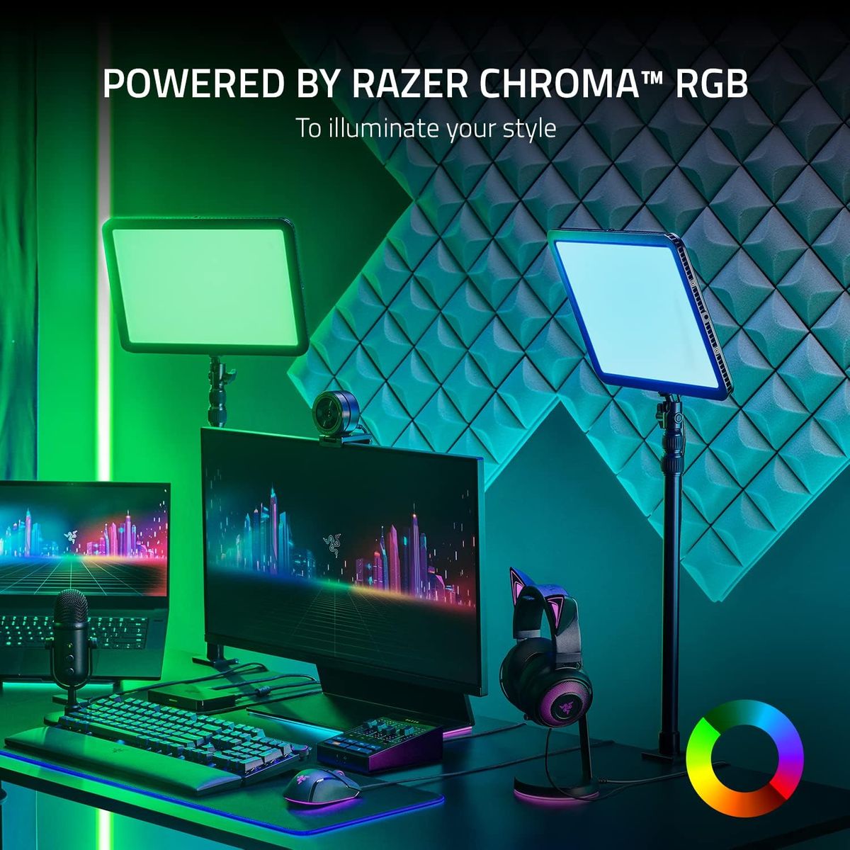 Razer Key Light Chroma All-in-one RGB Light for Streaming Black