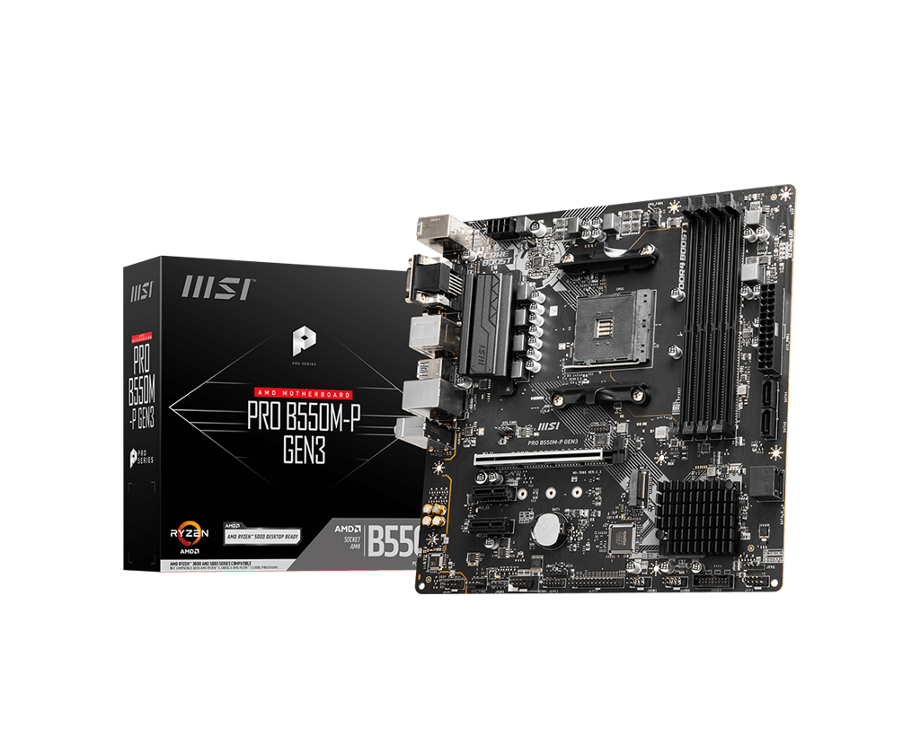 MSI PRO B550M-P GEN3 Motherboard AMD B550 Socket AM4 micro ATX