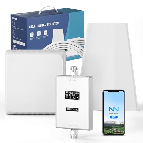 ANYCALL Band 3, 7 - PL Mobilfunkverstärker 4G LTE Repeater, Signalverstärker für Haus & Büro, 70 dB, Band 3 (1800 MHz) & Band 7 (2600 MHz), EU