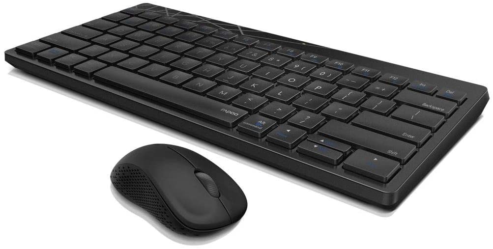 Rapoo 8000M kabelloses Multi-Mode Deskset Tastatur & Maus schwarz DE-Layout