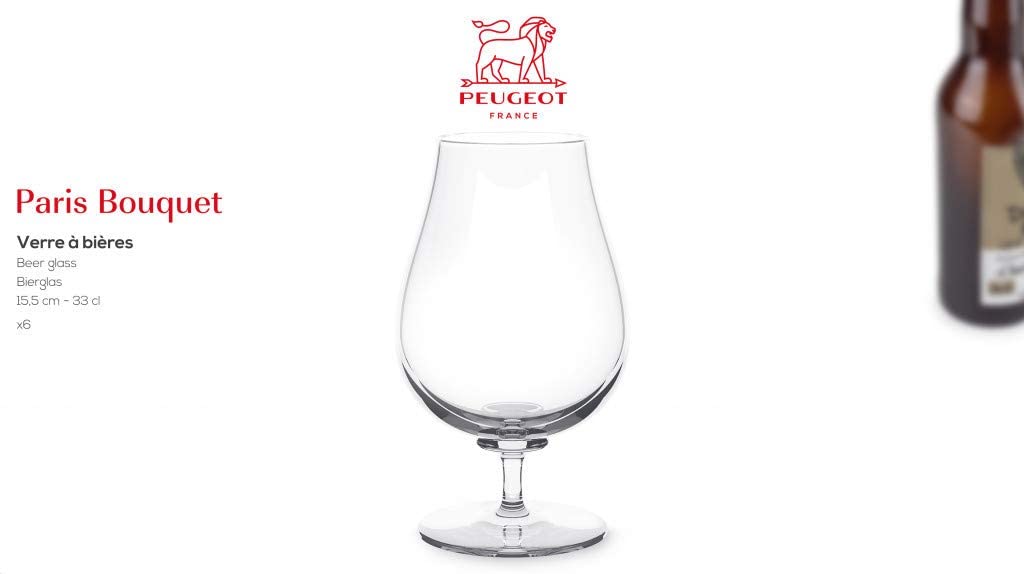 Peugeot Saveurs 250409 Paris Bouquet beer glasses, transparent, 6 pieces