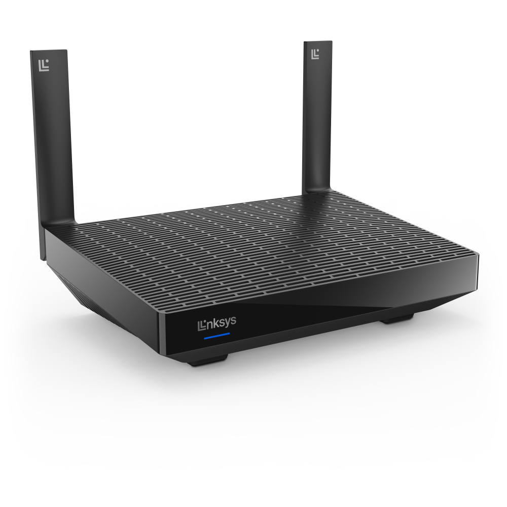 Linksys MR2000-KE WLAN-Router Dual-Band, Wi‑Fi 6 (802.11ax) 2000 Mbit/s, Gigabit Ethernet, 4x LAN, USB, Schwarz