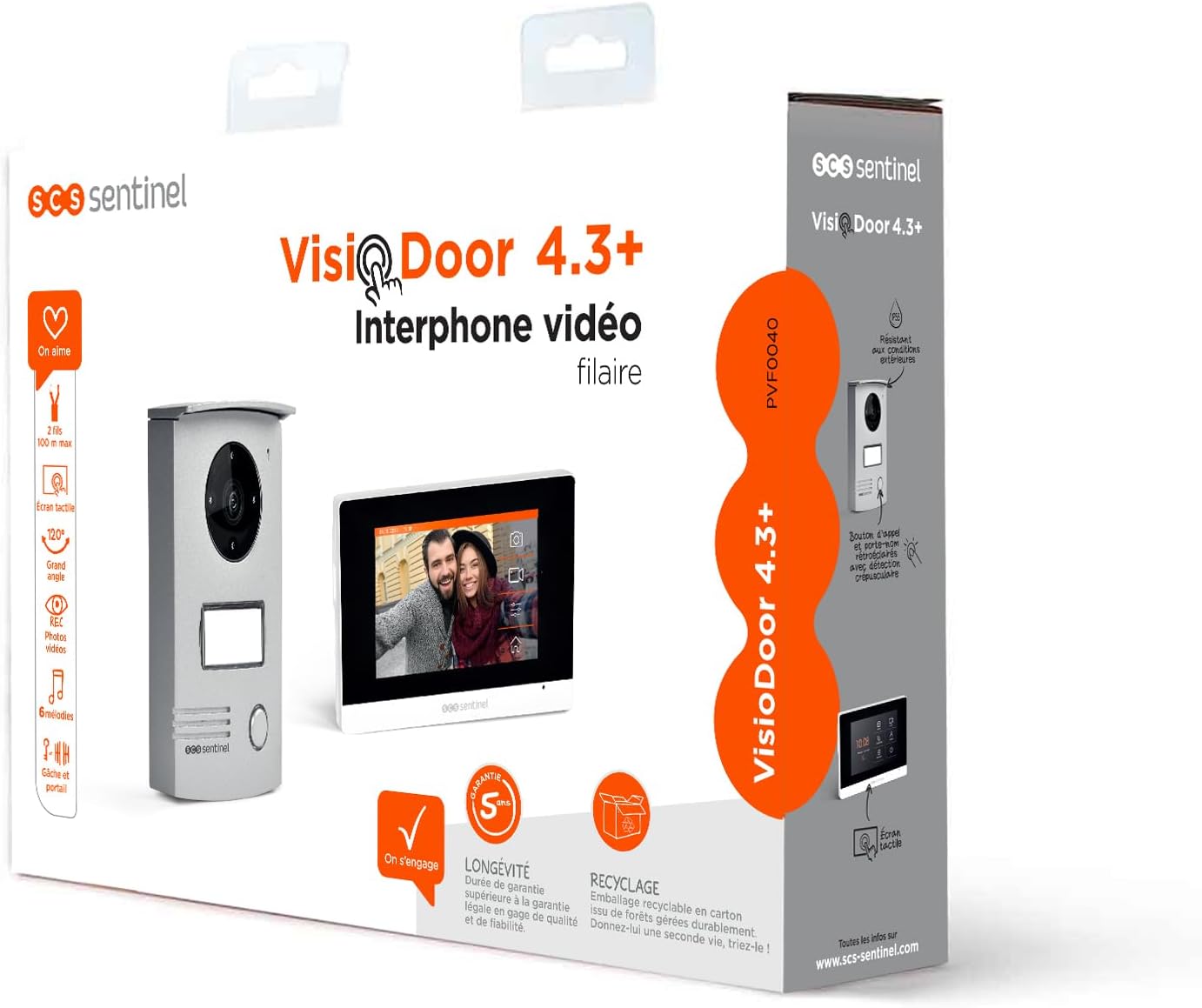 SCS Sentinel PVF0040 Drahtgebundene Video-Türsprechanlage Komplettset 4,3-Zoll Touchscreen, 2-Draht, wetterfest, Weiß, EU Stecker SCS Sentinel PVF0040 Drahtgebundene Video-Türsprechanlage Komplettset 4,3-Zoll Touchscreen, 2-Draht, wetterfest, Weiß, EU Stecker