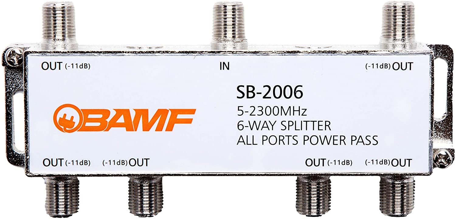 BAMF 6-Way Coax Cable Splitter Bi-Directional MoCA 5-2300MHz