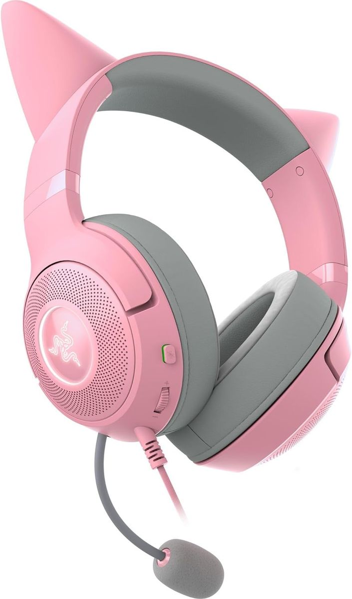 Razer Kraken Kitty V2 Gaming Headset USB Virtual 7.1 Surround-Sound for PC Quartz