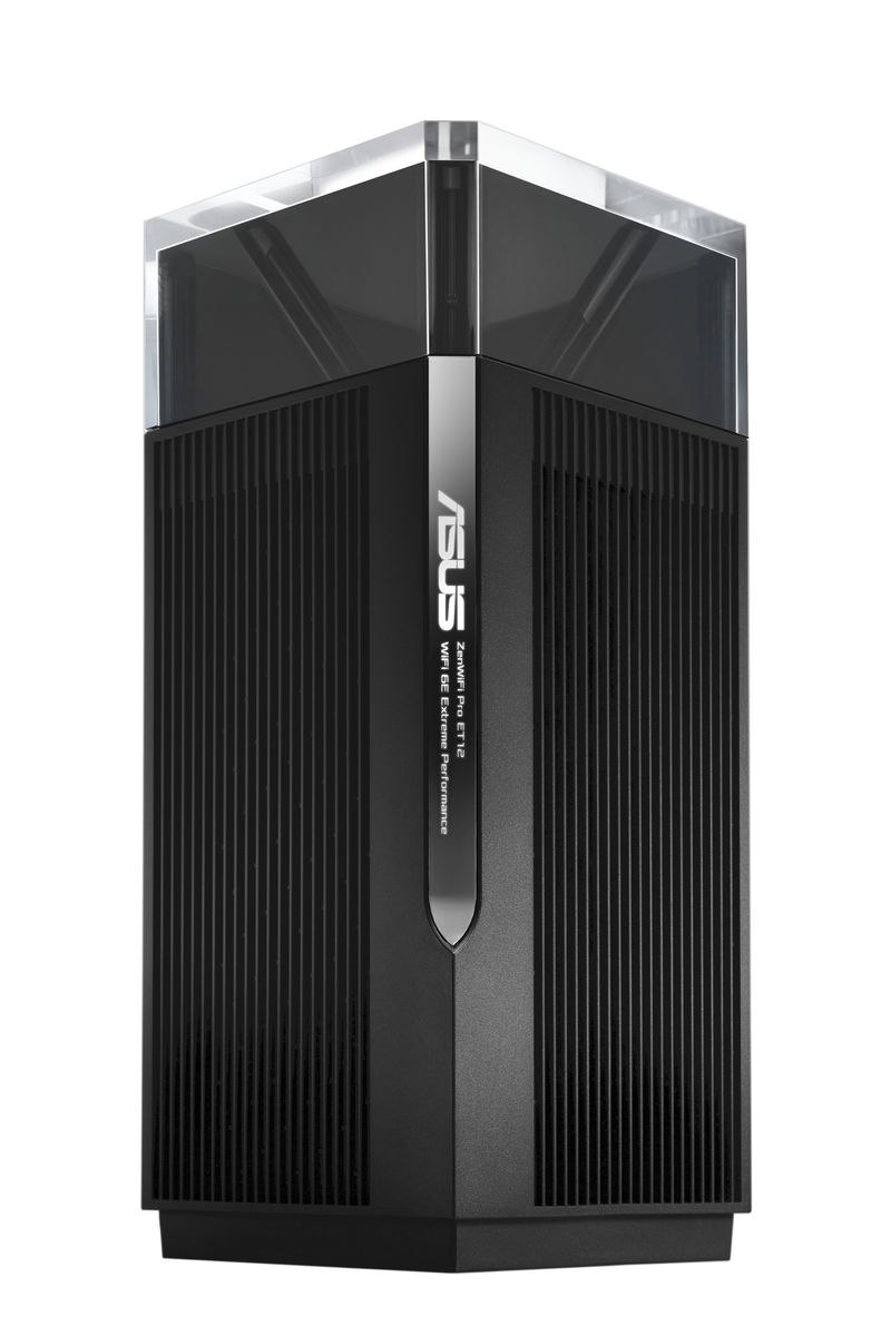 ASUS ZenWiFi Pro ET12 AXE11000 Tri-Band Wi‑Fi 6E Mesh-Router, 11000 Mbps, 6 GHz Backhaul, Dual 2,5G WAN/LAN, AiProtection Pro, Schwarz