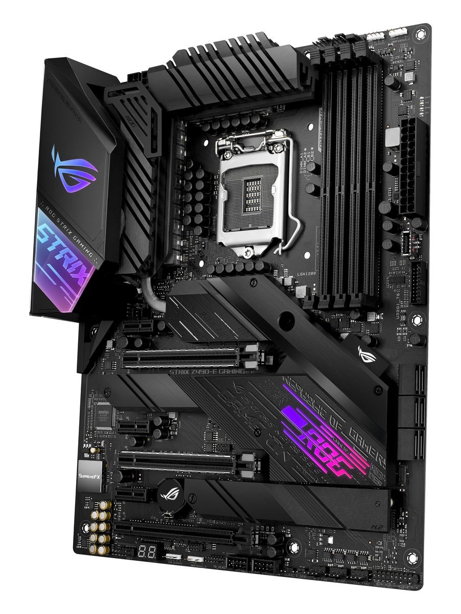 ASUS ROG Strix Z490-E Gaming 90MB12P0-M0MAY0 Mainboard ATX LGA1200 Intel Z490, DDR4 128GB, WLAN, Bluetooth 5.1, 2.5GbE, M.2, SATA III, UEFI