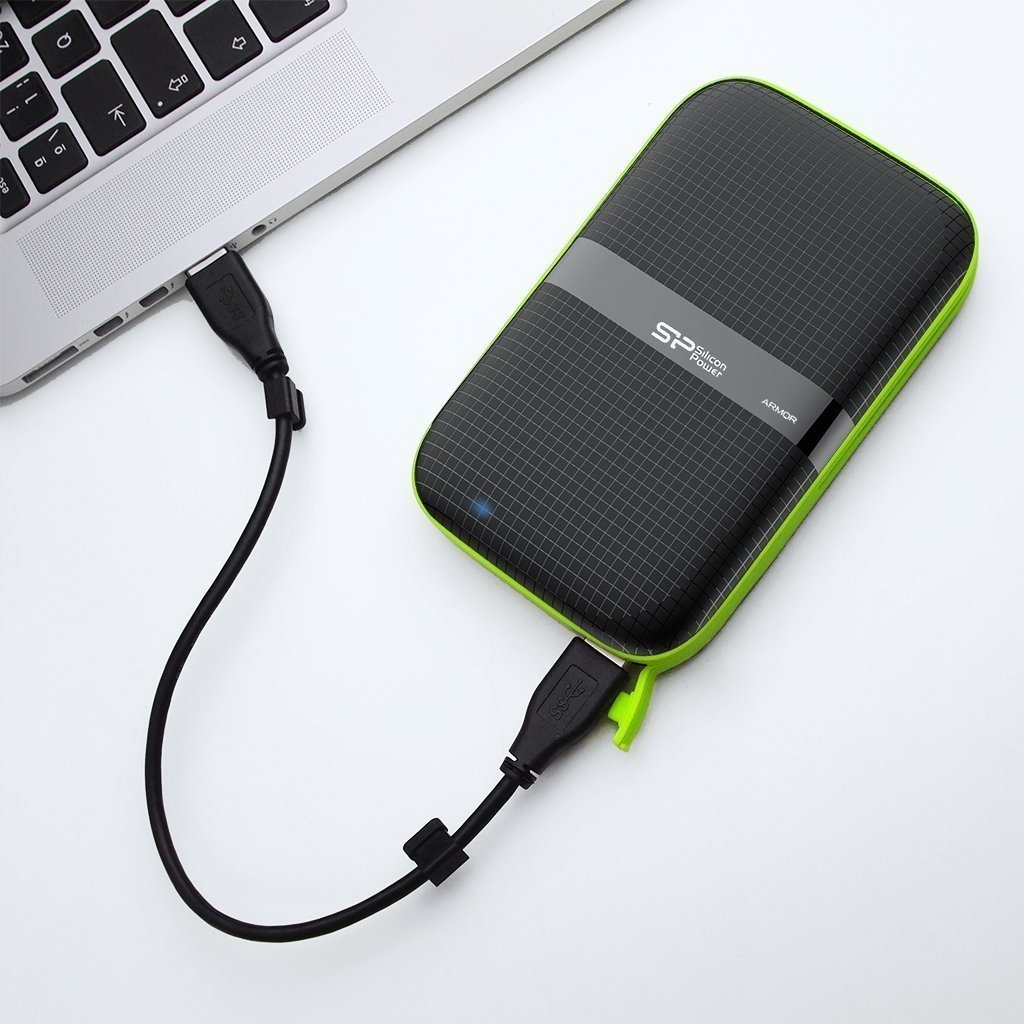 Silicon Power Armor A60 Externe Festplatte 2 TB 2,5" USB Typ-A 3.2 Gen 1 (3.1 Gen 1) Schwarz, Stoß- & Wasserfest, IPX4, 256-bit AES