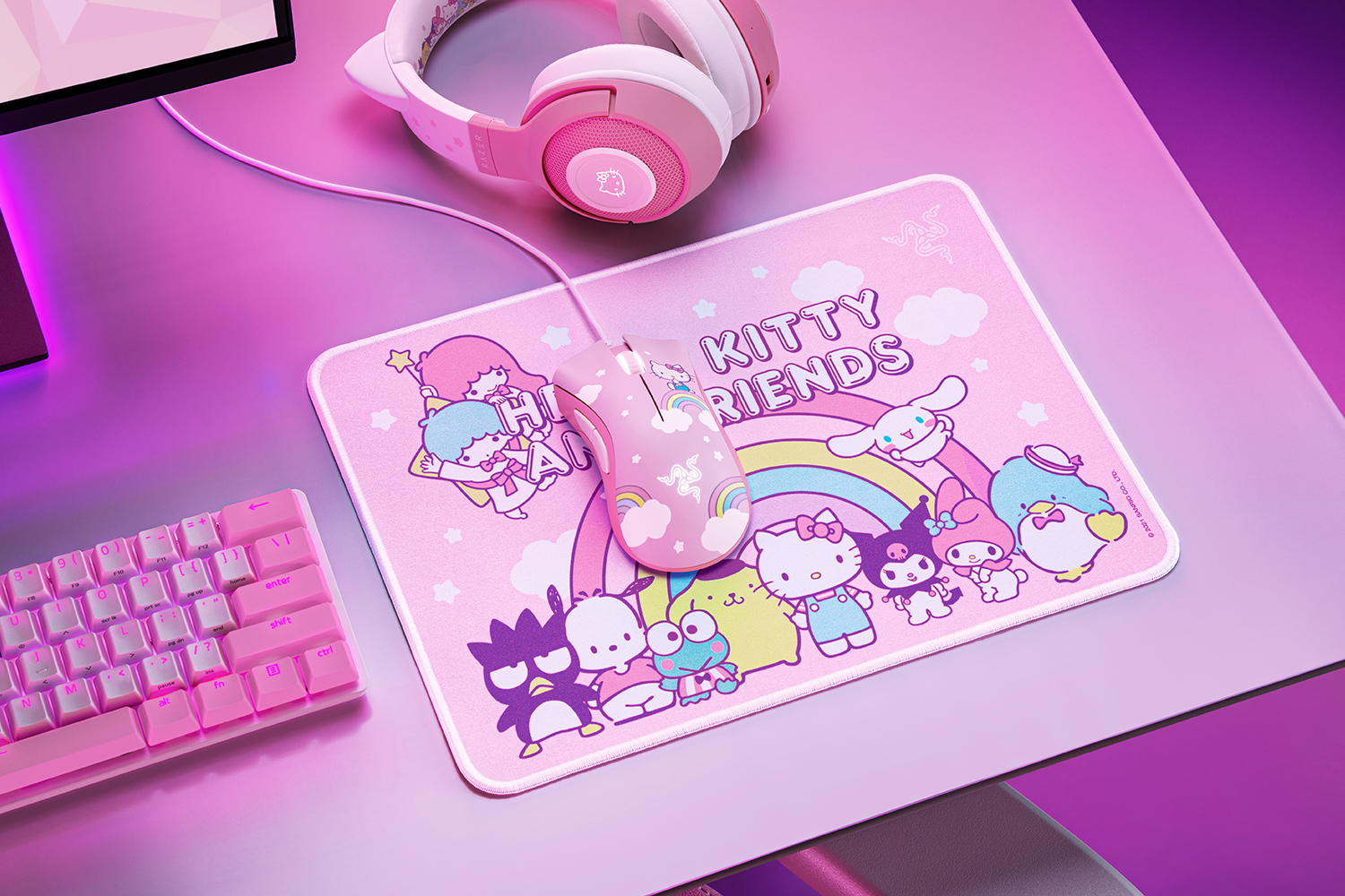 Razer DeathAdder Essential Gaming Mouse 6.400 DPI + Goliathus Medium Mousepad Hello Kitty and Friends Edition