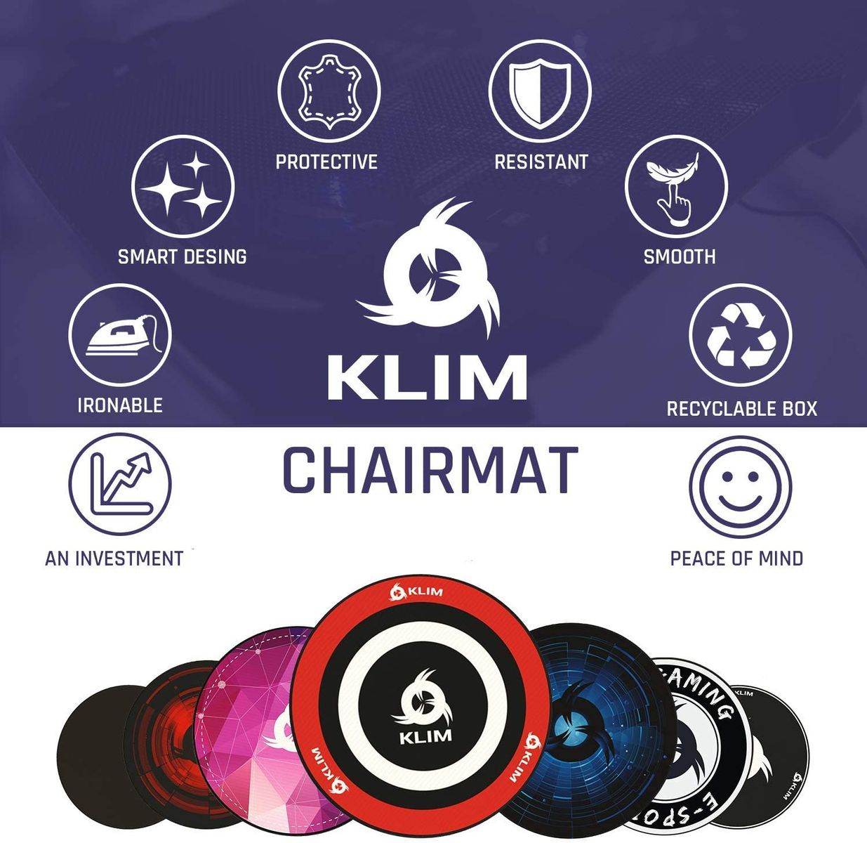 Klim chairmat parent Red, Black and White