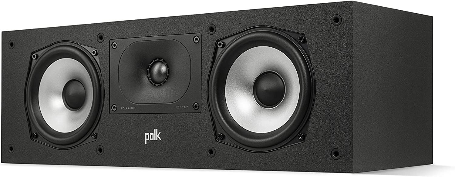 POLK AUDIO Monitor XT30 High-Resolution Center Channel Speaker, Hi-Res Certified Performance, Dolby Atmos Certified & DTS:X Compatible, Black