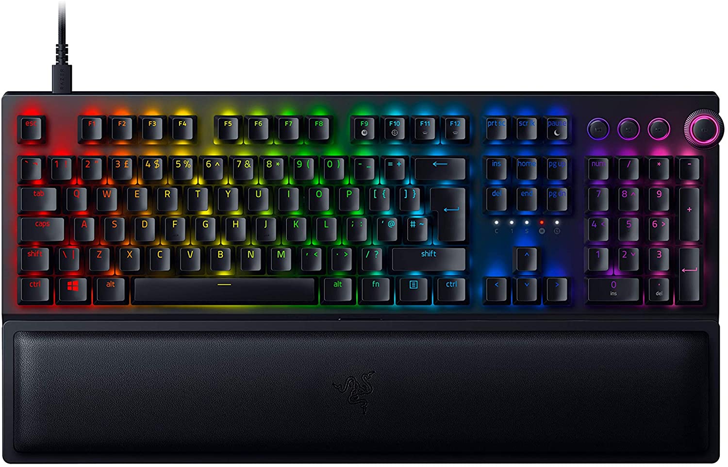 Razer BlackWidow V3 Pro Gaming Keyboard Dual Wireless Green Switches UK Layout QWERTY