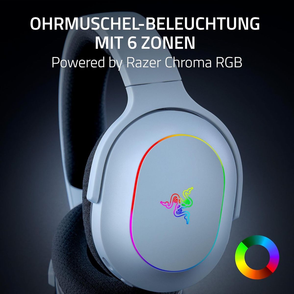 Razer Barracuda X Chroma - kabelloses Multiplattform-Gaming-Headset mit 6 Zonen Chroma RGB (SmartSwitch Hyperspeed & Bluetooth, 40mm Treiber, abnehmbares HyperClear Cardioid-Mikrofon) Weiß