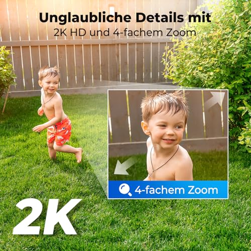 Codnida Q02 Außen Überwachungskamera Akku Solar, Kabellos WLAN PTZ 360° Schwenk-Neige, 2K Farbnachtsicht, PIR-Bewegungserkennung, 2-Wege-Audio, SD/Cloud