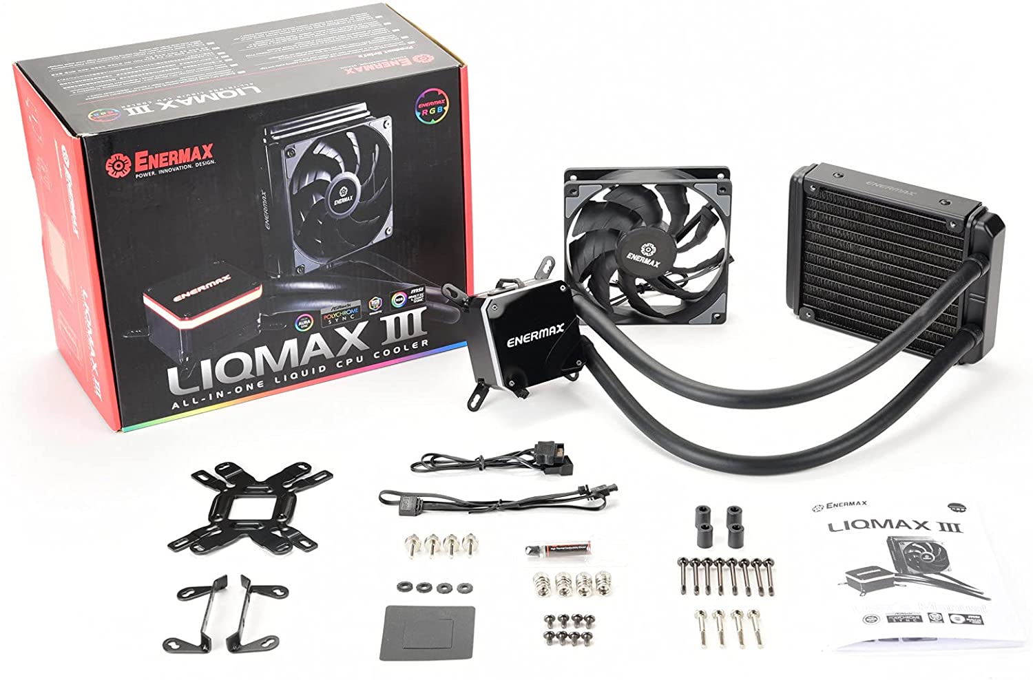 ENERMAX Wasserkühlung, Flüssigkeitskühlung des AIO LIQMAX III Prozessors 120 HF - 1 Lüfter 12cm schwarz 120mm Liqmax III