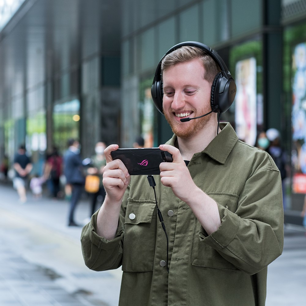 ASUS 90YH02L1-B2UA00 AI Noise-Canceling Mic Adapter, USB-C auf 3,5 mm, Aktive Geräuschunterdrückung, 96 kHz, Schwarz