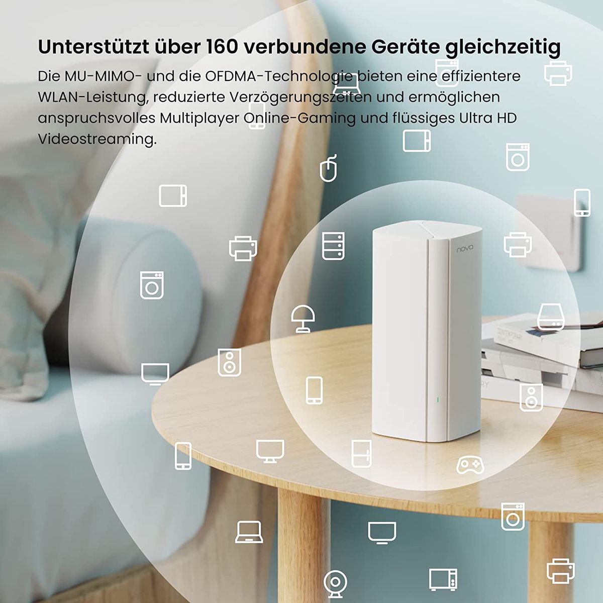Tenda Nova MX12 Mesh WLAN WiFi 6 System - AX3000 Dual Band WLAN Mesh System - Reichweite bis zu 460m² & 160 Geräte - 6X Gigabit Port - Ersetzt WLAN Router & Repeater - Kompatibel mit Alexa - 2er-Pack 2er Pack WiFi 6 | AX3000