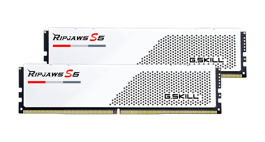 G.Skill Ripjaws S5 F5-6000J3040F16GX2-RS5W Arbeitsspeicher 32 GB (2 x 16 GB) DDR5-4800 CL40 1.35 V XMP 3.0 Weiß