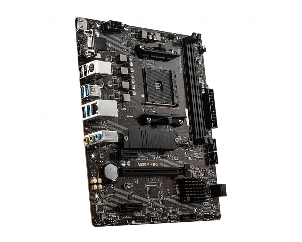 MSI A520M PRO Motherboard AMD A520 Socket AM4 micro ATX