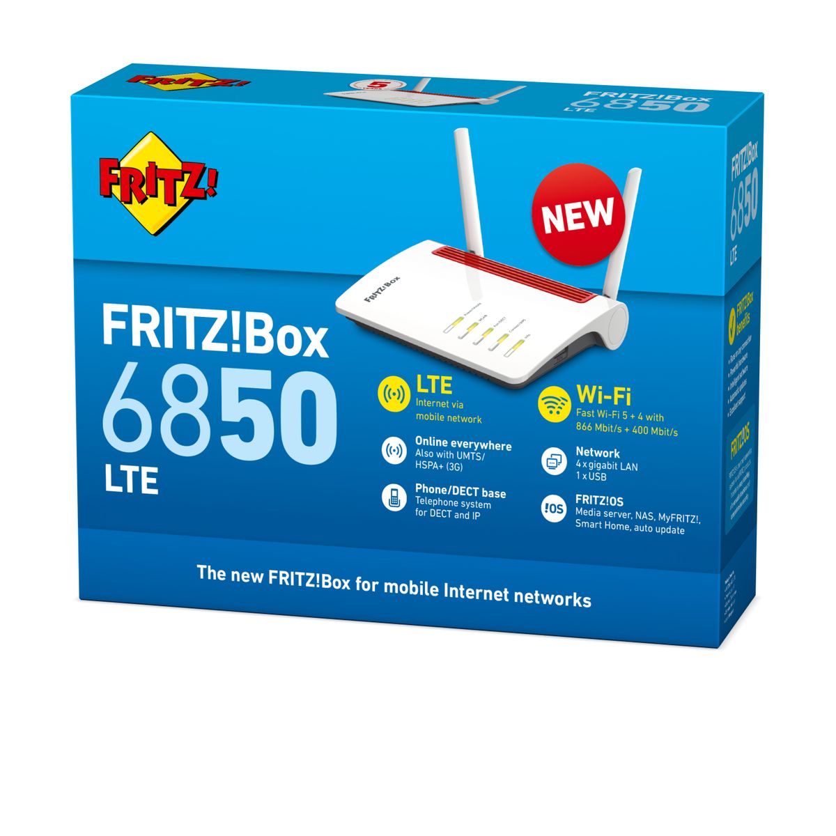 AVM FRITZ!Box 6850 LTE WLAN-Router Gigabit Ethernet Dual-Band 4G Rot