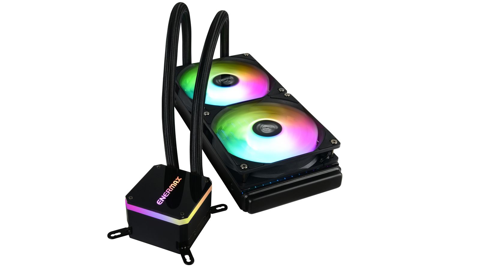 Enermax Liqmax III ARGB 240 All-in-One-Flüssigkeitskühler, 240 mm Radiator, 2x 120 mm ARGB-Lüfter, PWM, Kupfer-CPU-Block, Schwarz