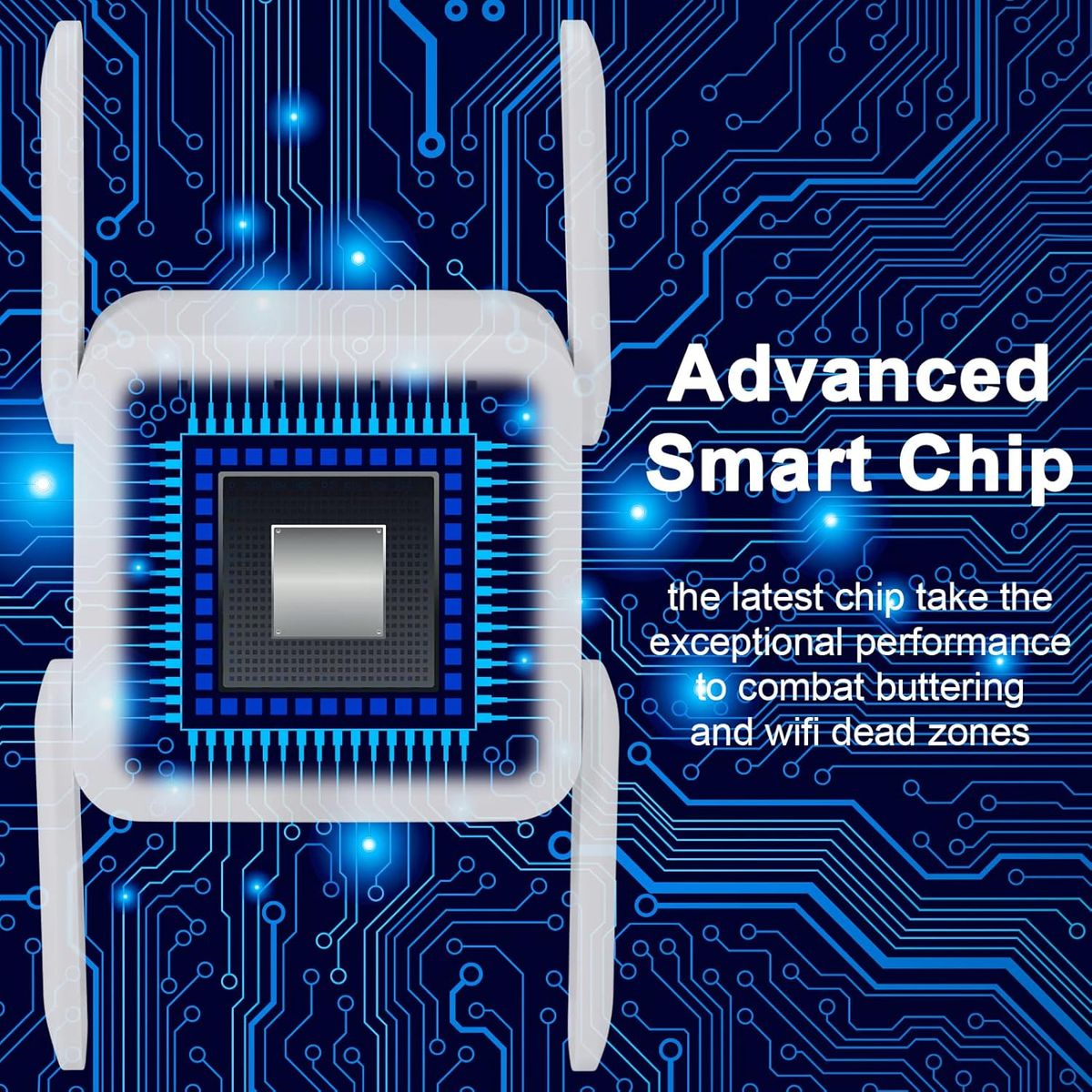 Glxertvz B0D3TFY8H5 WLAN-Repeater 1200 Mbit/s Dualband 2,4/5 GHz, Repeater/Router/Access Point, 4 Antennen, Einfache Einrichtung, LAN/WAN Port, EU Stecker (Typ C)