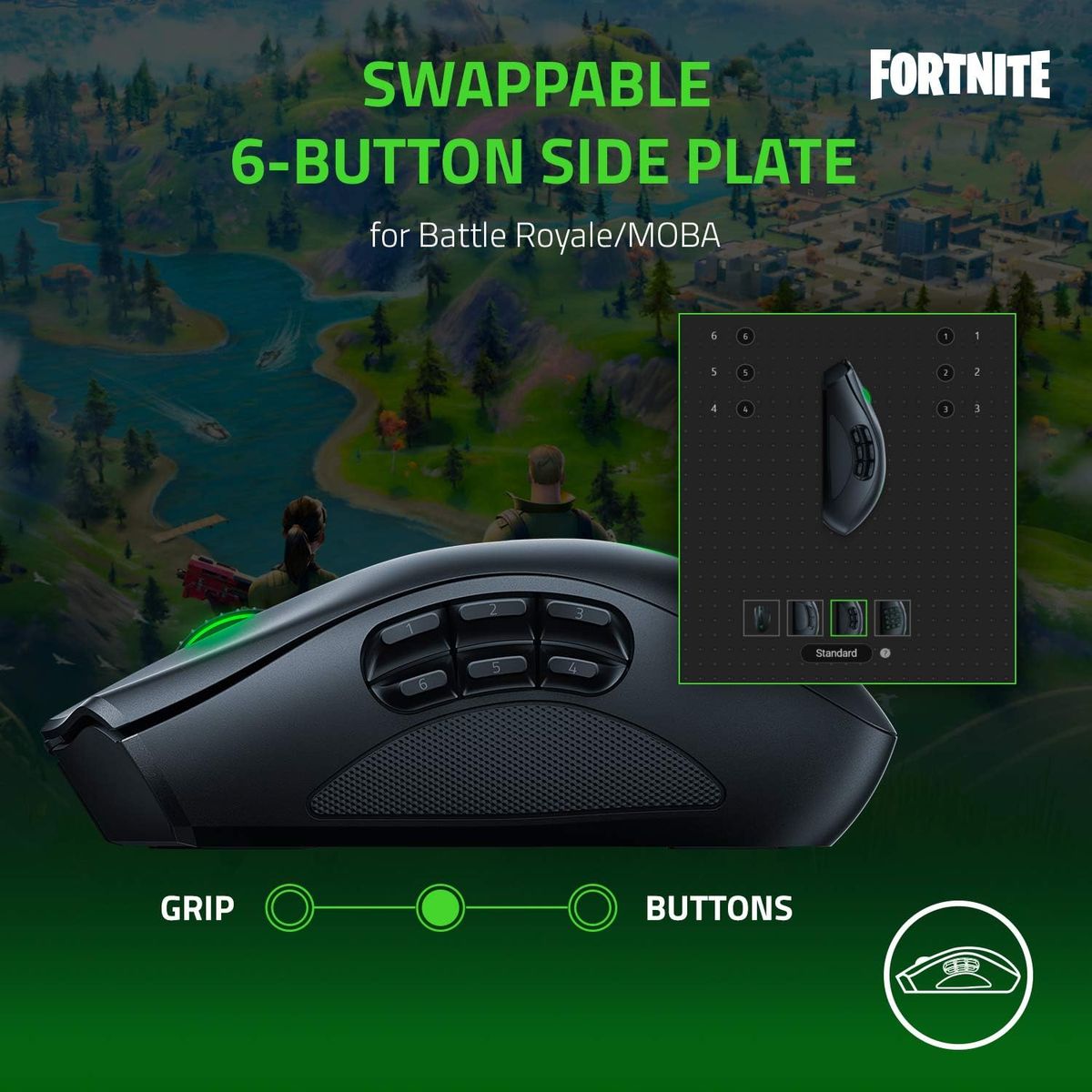 Razer Naga Pro Gaming Mouse Dual Wireless 20.000 DPI Modular RGB MOBA/MMO/FPS