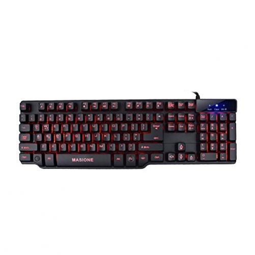 masione Mehrfarbig DEMI mechanisch Kabel USB Gaming-Tastatur mit LED Beleuchtung Hintergrundbeleuchtung Wasserdicht 7 verstellbar Hintergrundbeleuchtung Halo Atmung Licht Multimedia Pro ausgerichtet auf das Spiel Tastatur US-Layout