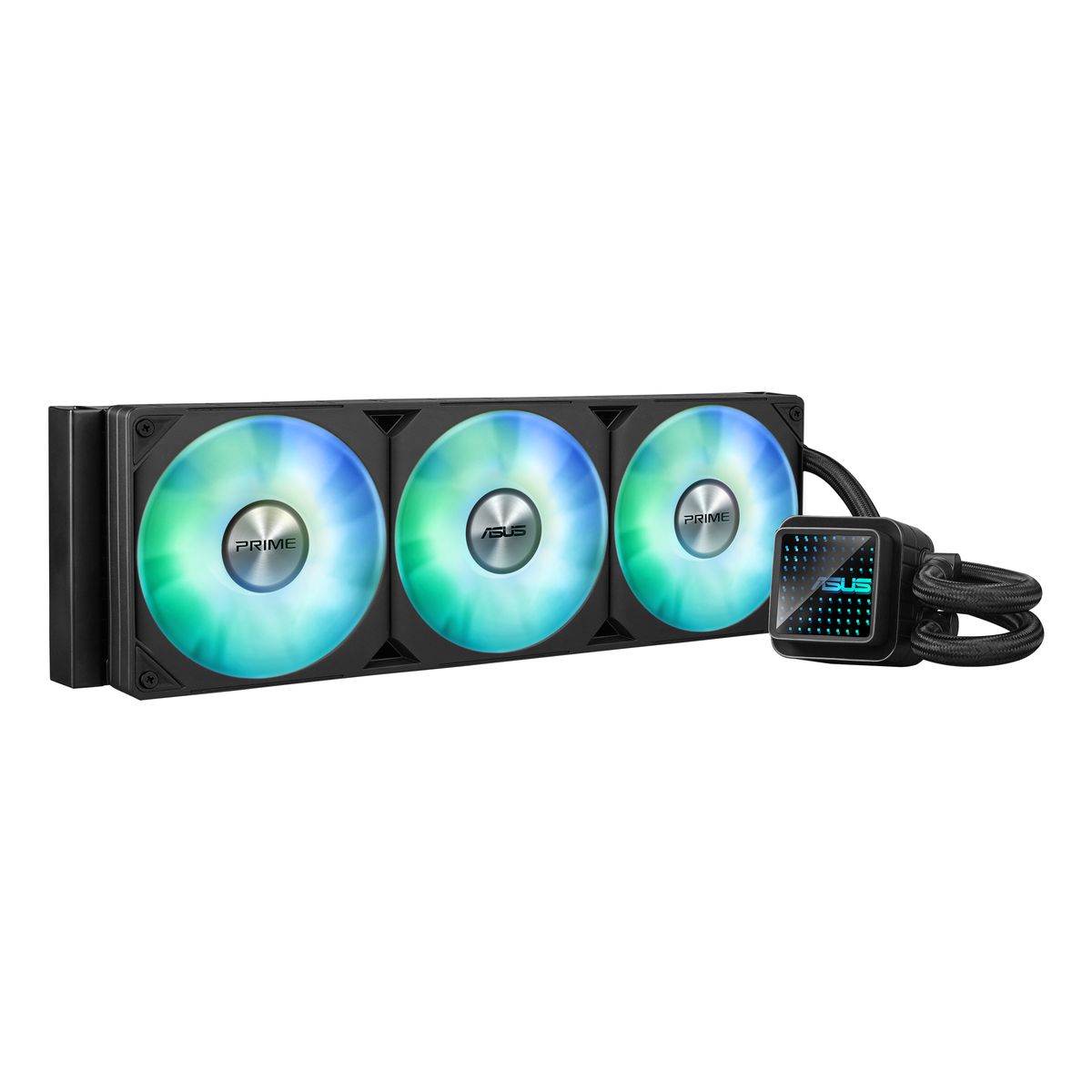 ASUS Prime LC 360 ARGB All-in-One-Flüssigkeitskühler 360 mm, 3x120 mm Lüfter, ARGB, Kupfer-Kontaktfläche, PWM, Schwarz