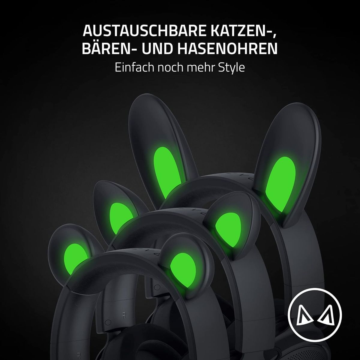 Razer Kraken Kitty V2 Pro Gaming Headset USB Virtual 7.1 Surround-Sound for PC PS Switch Black